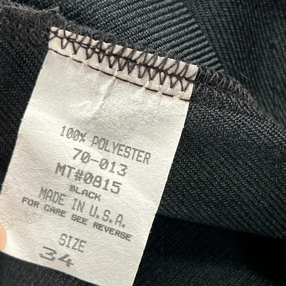 Texas Jeans Dress Pants Mens Sz 34 Flat Front Straight Leg Twill Dacron Black - Picture 10 of 12